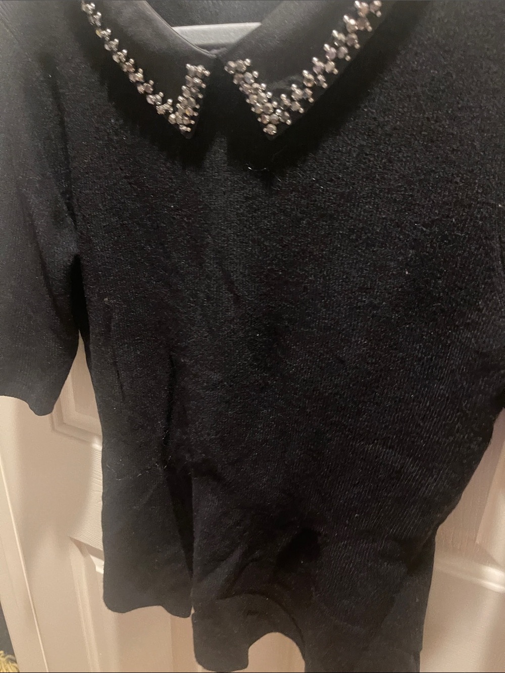Black Embellished-Collar woman’s Sweater